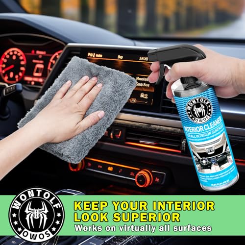 Wontolf 17pc Car Wash Kit, Car Cleaning Kit with Car Wash Brush Long Handle, Car Wash Soap, Interior Cleaner, Wheel Cleaner, Window Squeegee, Car Interior Detailing Kit for Cars Trucks RVs SUVs