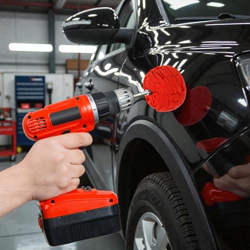 3PCS 3'' Power Polishing Ball Tool for Drill, Waxing Car Wheel Polisher Detailing Adapter Round Buffing Cone Finishing Pad with Attachment Hub Date Sponge Buffer Automotive Car Accessories Motorcycle