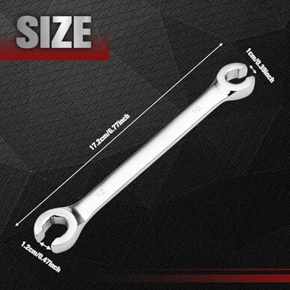 Flare Nut Wrench 10mm x 12mm Double Open End 45 Steel Metric Brake Line Wrenches 15-Degree Offset Design for Removing and Onstalling Nuts in Automotive, Plumbing, and Industrial Applications - size: 10*12mm