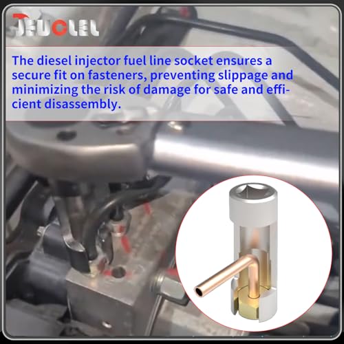 10PCS 10-19mm 3/8"Drive Diesel Injector Fuel Line Socket Wrench Set | Flare Nut Socket, Fastener Bent Pipes, Wired Temperature Sensors, EGT Sensor, Thermo Switches, ABS Tubes, Strut Nut Extractor - size: 10-19mm