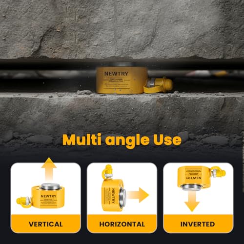 NEWTRY 20T Low Profile Hydraulic Jack Porta Power Kit + CP-180 Manual Hydraulic Hand Pump, Industrial Mini Hydraulic Cylinder, Stroke 0.47” - size: 20T Hydraulic Jack + cp-180 pump