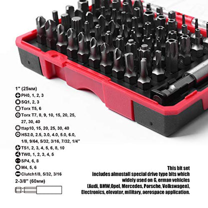 Protorq High Qualiy Security Bit Set, 61-Piece, S2 Steel, Temper Proof Bits, for home electoronics, vehicles, military, aerospace applications - size: 61pc security bit set