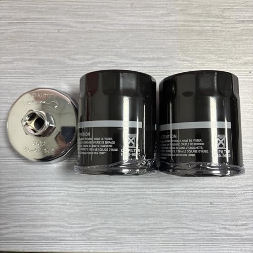2PCS Oil Filter 16510-96J10 with Oil Filter Wrench Removal Installation Tool Compatible with Suzuki Marine Engine DF150 DF175 DF200 DF225 DF250 DF300 Replacement Sierra 18-7905-1 1879051