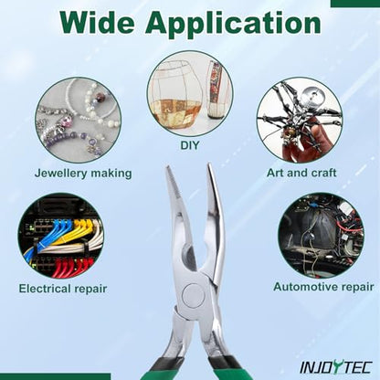 6 Inch Mini Bent Nose Pliers with Cutter Carbon Steel - style: Bent Nose Pliers