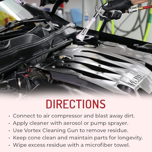 HI-TECH Vortex II Air Cleaning Gun – Pro Auto Detailing Tool for Deep Cleaning Interiors & Exteriors – Uses Air Compressor – Blasts Dust, Dirt & Grime Fast - style: Vortex II