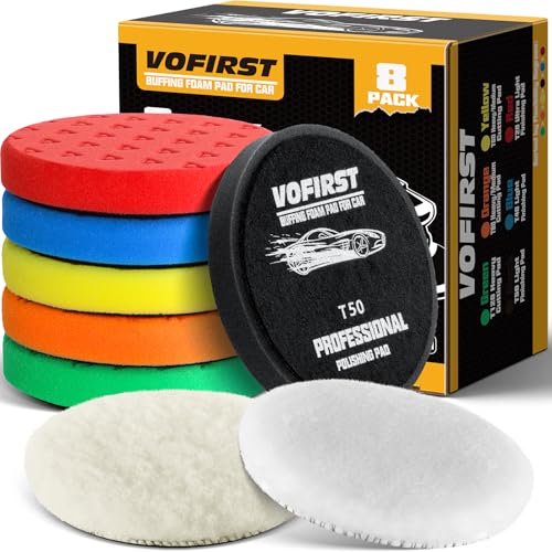 8 Pcs Buffing Polishing Pads, 6 Inch Polishing Pads, Car Compound Buffing Sponge Pads and Woolen Pads Cutting Polishing Pad Kit for Car Buffer Boat Compounding, Polisher & Waxing - size: 6.5 Inch