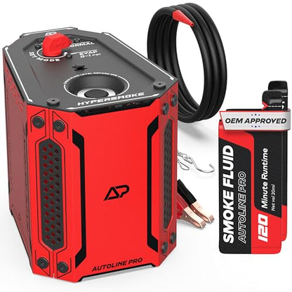 AutoLine Pro HyperSmoke™ Automotive Smoke Machine EVAP Vacuum Leak Tester – Adjustable Pressure – OEM Approved Smoke Fluid – Built-in Air Compressor Motor - Includes Smoke Fluid x2. - style: + Smoke Fluid