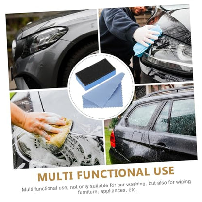 TIDTALEO 1 Set Tire Applicator Sponge Waxing Pad and Dressing Cloth Kit for Easy Tire Shine and Detailing Durable Sponge Blocks for Polishing and Car Care