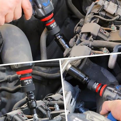 11-Piece Impact Socket Adapter Set, 1/4" 3/8" 1/2" Drive | Impact Rated Drill Socket Adapters & Extensions, CR-V & CR-MO Steel, Ball Detent for Secure Fit
