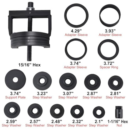 Master Wheel Hub & Bearing Remover & Installer Set, C to U Sizes Back and Front Wheel Bearing Removal Tool Kit, Fits for Most Front-Wheel Drive Vehicles