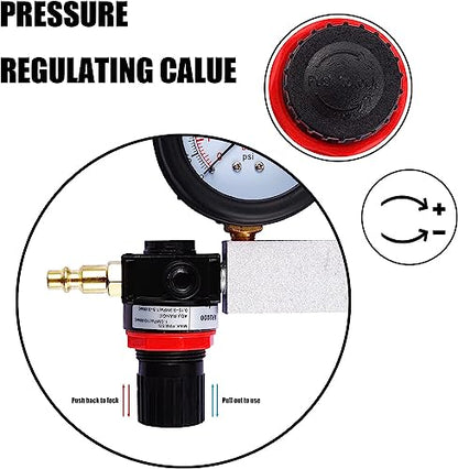 Cylinder Leak Down Tester Kit - Engine Compression Diagnosis Tool with Dual Pressure Gauges | Leakage Test Set for Gasoline Engines, Ideal for Cars and Trucks