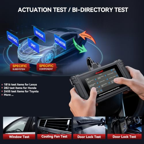 iCarsoft JP V4.0 Bidirectional Diagnostic Tool for Japanese/Korean Cars (Honda/Toyota/Nissan/Kia etc), All System 49Services + Active Test OBD2 Scanner, Battery Registration, CAB-FD,Free Update