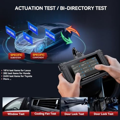 iCarsoft JP V4.0 Bidirectional Diagnostic Tool for Japanese/Korean Cars (Honda/Toyota/Nissan/Kia etc), All System 49Services + Active Test OBD2 Scanner, Battery Registration, CAB-FD,Free Update