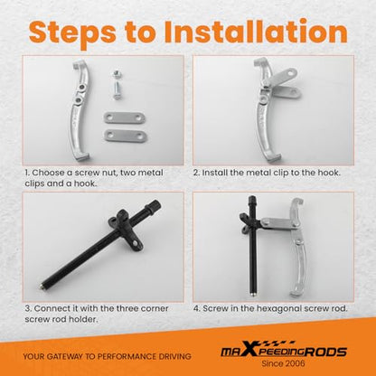 maXpeedingrods Gear Puller Set, Reversible 2 Jaw & 3 Jaw Hub Puller Kit, 3" 4" 6" 8" Bearing Puller Set, External Internal Pulley Flywheel Puller Tool Steering Wheel Hub Removal Tool - style: 2/3 Jaw Puller