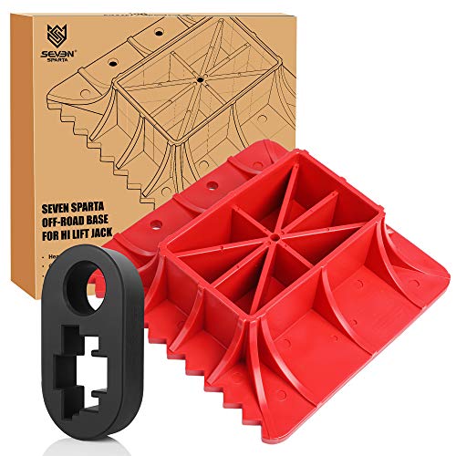 Seven Sparta Base Stand & Handle Keeper Compatible with Hi Lift Jack Accessories Handle Bar Protector - style: Red Base & Keeper