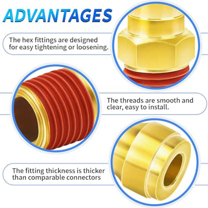 ChillWaves Automotive T-Style Air Plug, 1/4" NPT Male Pneumatic Plugs, Air Compressor Accessories Fittings(20-PACK) - size: 1/4" MNPT, style: PACK OF 20