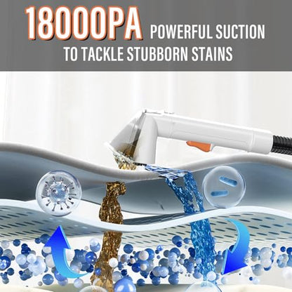 Starrybot Portable Carpet & Upholestery Cleaner Machine for Pets, Spot, Stain,Couch Cleaner Machine with 18Kpa Powerful Suction,Car/Auto Detailer(white) - color: White