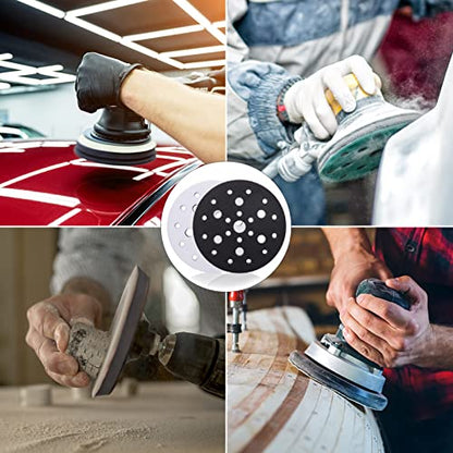 5 Pack Interface Pads, 6 Inch 25 Holes Hook and Loop Soft Density Sponge Cushion Buffer Backing Pad, Foam Sanding Interface Pads for Orbital Sander Automotive Woodworking Polishing - size: 6 inch 25 Hole - 5 Pack