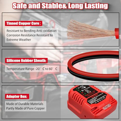 Jump Starter Adapter for Craftsman 20V V20 Li-ion Battery Powered with Jumper Cable Clamps Portable Car Charger Jump Starter(Battery Not Included) - style: For Craftsman