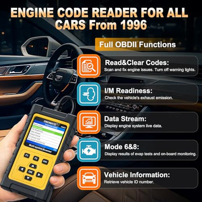 OBD2 Scanner Diagnostic Tool for GMC Buick Chevrolet Cadillac | OM507 Full Systems Scanner with Reset Services, Full OBDII Functions Read&Erase Fault Codes, No Subscriptions Lifetime Update