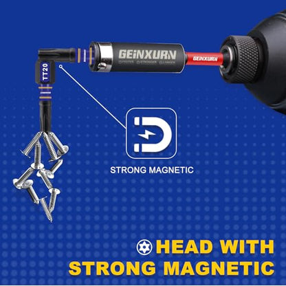 Geinxurn 15 Pieces Security T20 Impact Magnetic Screwdriver Bit Set, 1 In. #20 Torx Head Insert Bit Set, S2 Alloy Steel Hollow Star Bit Set - size: 1"-15PCS, style: TT20