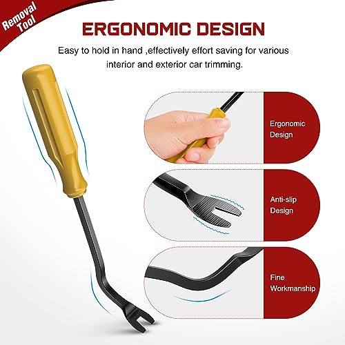 Nilight 8PCS Auto Trim Removal Tool Kit No-Scratch Removal Tool Kit for Car Audio Dash Panel Window Molding Fastener Remover Tool Kit-Yellow - color: Yellow, size: 8Pcs