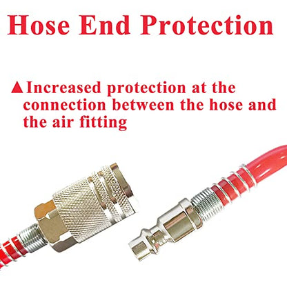 Beduan Air Blow Gun Kit with 16ft Long Pneumatic Pu Hose, Heavy Duty Air Duster Gun for Air Compressor(Red) - size: 1/4"-16ft Tube(Red)