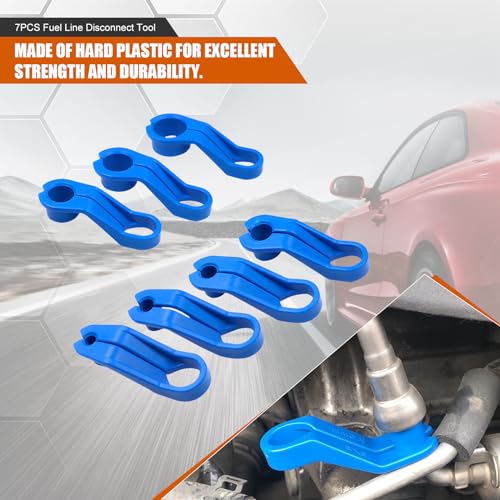 7PCS Fuel Line Disconnect Tool Set - 1/4 5/16 3/8 1/2 5/8 3/4 7/8 Inch Fuel Filter Quick Disconnect Removal Tool