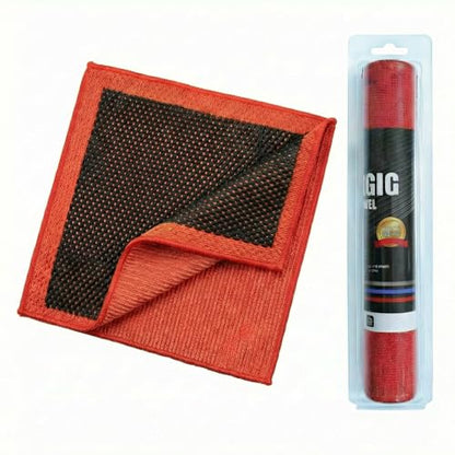 Upgrade Fine Grade Clay Bar Towel Car Decontamination Towel, Red and Black, 12" x 12"