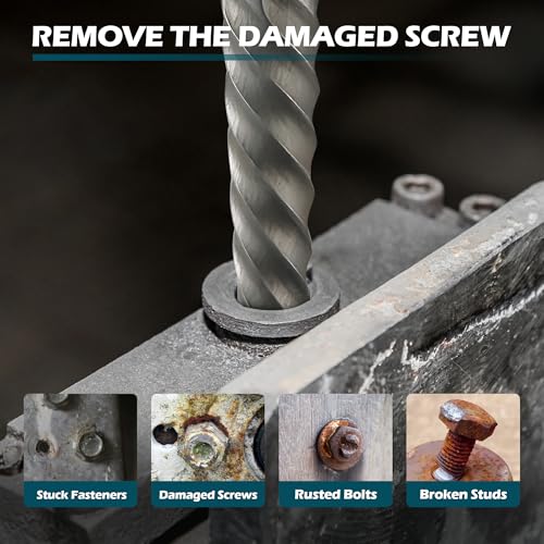 22-Piece Screw Extractor & Left Hand Drill Bit Set, Easy Out Bolt Remover Kit with 3 Adapters for Broken, Rusted, Stripped Nuts, Screws & Studs - size: 22PCS