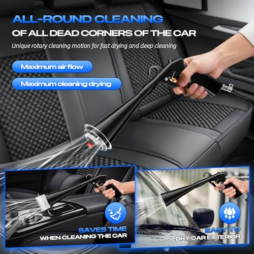 Detailing Car Cleaning Gun Interior Dryer Air Blow Gun, High Pressure Blower Gun, Car Detailing Tools for Quickly Blowing Out Dirt and DustWorking with Air - color: Silver