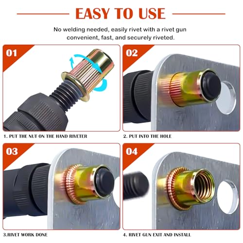 Rivet Nut Kit, 470Pcs SAE & Metric UNC Rivet Nut, Zinc Plated Carbon Steel Rivnut Threaded Inserts Assortment Set Nutserts, Sizes 6-32 8-32 10-24 1/4"-20 5/16"-18 3/8"-16 M3 M4 M5 M6 M8 M10 - size: SAE & Metric Kit - 470 Pcs - Original