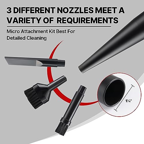 Shop-Vac Micro Cleaning Nozzle Kit with Adapter, 1-1/4" Detailed-Cleaning Attachments for Compact Wet Dry Shop Vacuum, Storage Bag Included, 8 Pieces - size: 8-Piece Kit