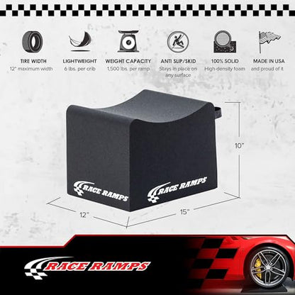 Race Ramps 10 Inch Wheel Cribs for Car Maintenance and Display, Lightweight, Non-Scratch, Ideal for Oil Changes and Garage Use, RR-WC-10 - size: 10-inch Standard