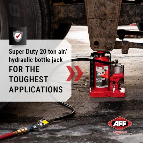 AFF 20 Ton Bottle Jack - Manual & Air Assist Hydraulic Jack for Lifting Heavy Trucks & Equipment - Super Duty - size: 20 Ton Capacity, style: Standard Profile