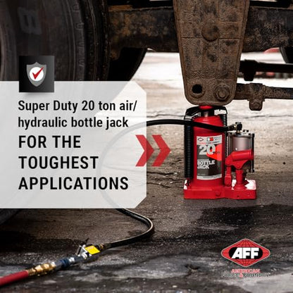 AFF 20 Ton Bottle Jack - Manual & Air Assist Hydraulic Jack for Lifting Heavy Trucks & Equipment - Super Duty - size: 20 Ton Capacity, style: Standard Profile