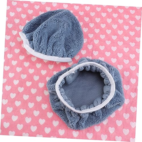 5-Piece Coral Fleece Car Polishing Waxing Bonnet Set 9-10 Inch Soft Grip Pads for Dual-Action Polishers for Auto Detailing and Buffing