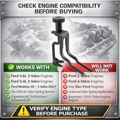 OEMTOOLS 24429 Spring Compressor – Ford 4.6L & 5.4L 3-Valve Modular Engines – On-Vehicle Service Tool – Not for 2V or 4V - size: 3-Valve