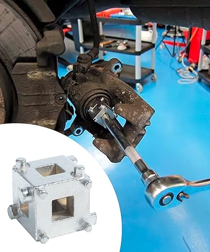 RACOONA Brake Caliper Compression Tool,Car Rear Disc Brake Piston Tool,Car Accessories Caliper Piston Compressor Tool,3/8" Disc Brake Piston Caliper Wind Back Cube Tool,Fits Rear Disc Brakes on Cars