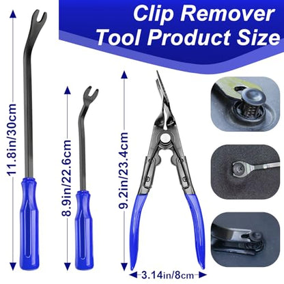 Doaho 238Pcs Trim Removal Tool,Fastener Remover Plastic Pry Tool Kit,Adhesive Cable Clips Auto Push Pin Bumper Retainer Clip Set with Storage Bag for Panel,Radio,Stereo,Audio,Dash, Window - color: Blue-238pcs Trim Removal Tools