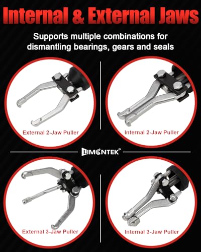 12-Way Slide Hammer Puller Set, Front Wheel Hub Remover & Rear Wheel Axle Removal Tool, Heavy Duty Bearing Puller Set with Carry Box