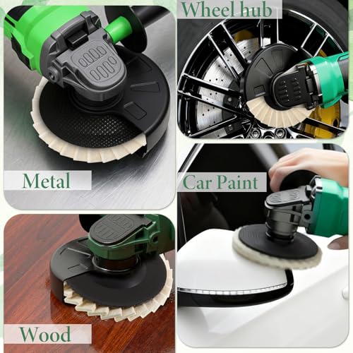 12 Pcs Thicken Wool Polishing Wheel Disc and Polishing Compounds Kit | Arbor Buffing Wheel 3 Buffing Compound 4-1/2" x 7/8" Felt Flap Disc for Angle Grinder Multi Surface Metal Wood Automotive