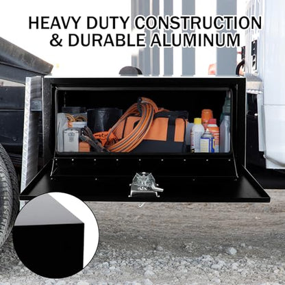 BLACKHORSE-RACING Underbody Truck Tool Box with T-Handle Latch Waterproof Truck Tool Box for Underbed of Truck, Trailer, Rv 36"(L) x 18"(W) x 18"(H)-Black Steel - size: 30" x 18" x 18 "