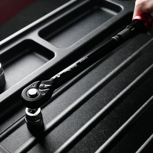 AEROFORCE 1/2-Inch Drive Torque Wrench（15-165 lb.ft / 20.4-224.4 Nm),72 Tooth Dual Direction Reversible Ratchet, Dual Range Scales, Precision Calibrated for Bike, Motorcycle and Car Repair - size: 1/2", style: 15 - 165 lb-ft