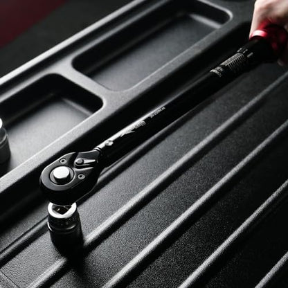 AEROFORCE 1/2-Inch Drive Torque Wrench（15-165 lb.ft / 20.4-224.4 Nm),72 Tooth Dual Direction Reversible Ratchet, Dual Range Scales, Precision Calibrated for Bike, Motorcycle and Car Repair - size: 1/2", style: 15 - 165 lb-ft