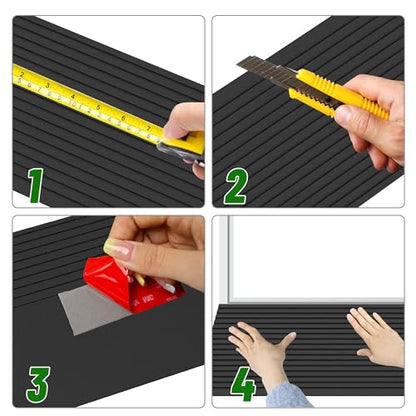 0.6" Rise Threshold Ramps for Doorways, 2000 Lbs Load Capacity, 35.5" Wide Natural Rubber Power Wheelchair Ramp is Adjustable and Cuttable for Doorways, Curb, Sweeper, Power Scooters, Bathroom - size: 0.6" Rise