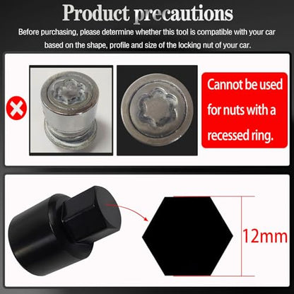 G-Wheel Locking Nut Key Compatible with Toyota, Lexus, Tacoma | Wheel Lock Nut Socket Adapter, Anti-Theft Lug Nut Removal Tool, Anti-Theft Screw Remover, Repair Tool, Tyre Fitting, garage - size: Socket G