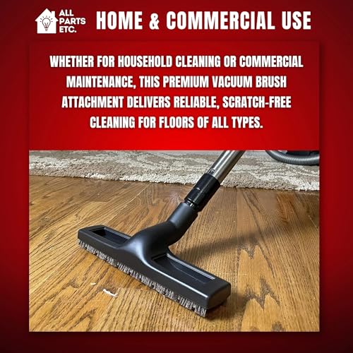 1 Floor Brush + 1 Adapter For Shop vac and Miele and Dyson Vacuum 12Inch | Universal Vacuum Floor Brush Attachments for 32 mm (1 1/4") and 35 mm (1 3/8") Tubes - 14Inch