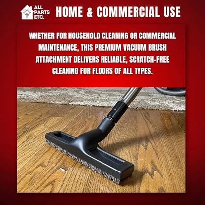 1 Floor Brush + 1 Adapter For Shop vac and Miele and Dyson Vacuum 12Inch | Universal Vacuum Floor Brush Attachments for 32 mm (1 1/4") and 35 mm (1 3/8") Tubes - 14Inch