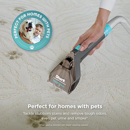 Shark StainStriker Portable Carpet and Upholstery Cleaner with On Board Self Clean, Spot, Stain and Odor Eliminator, 2 Tools, 2 Solutions, Charcoal, PX221BRN - style: StainStriker + 2 Tools